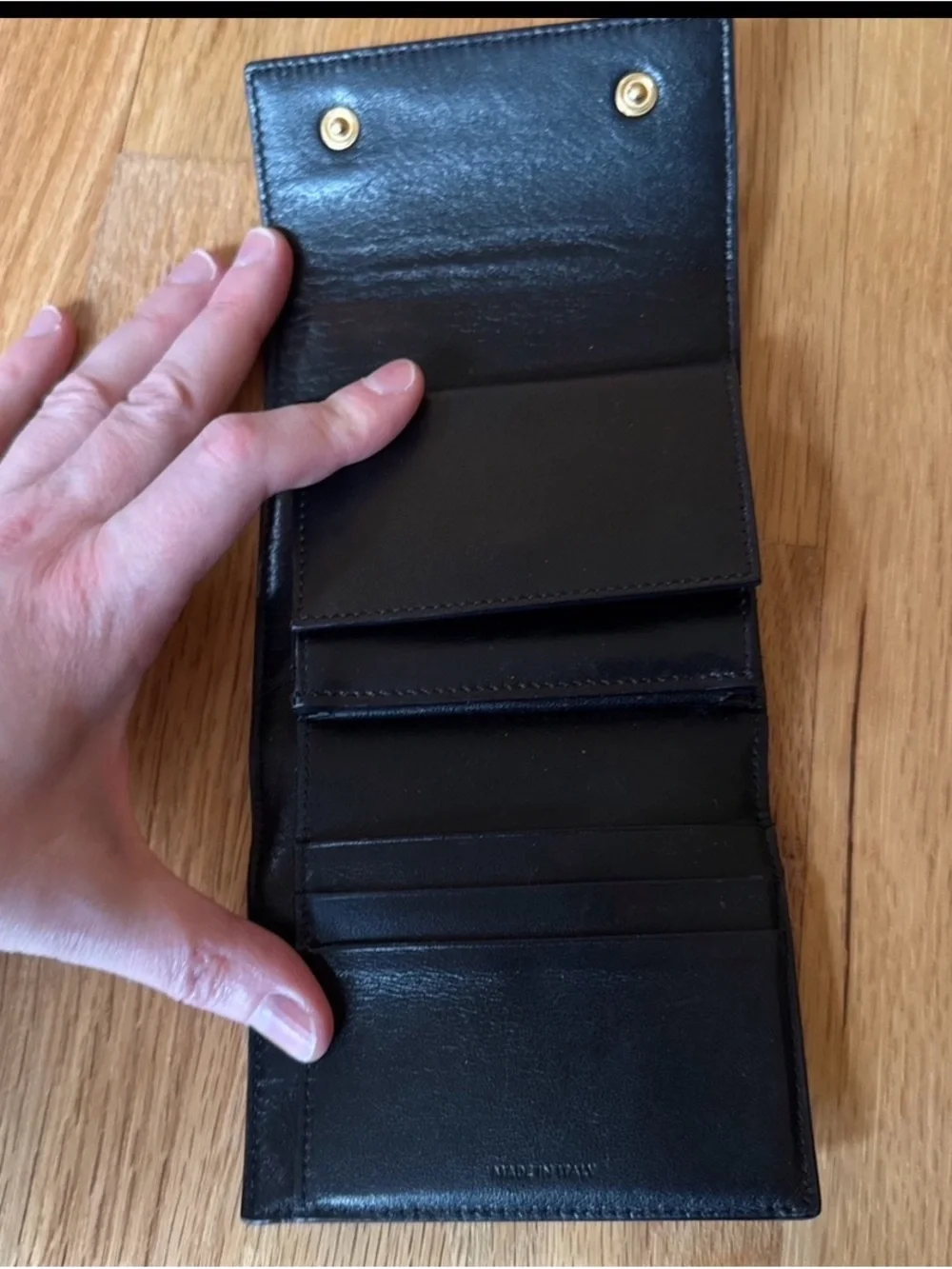 CELINE Black Leather wallet Hedi Slimane